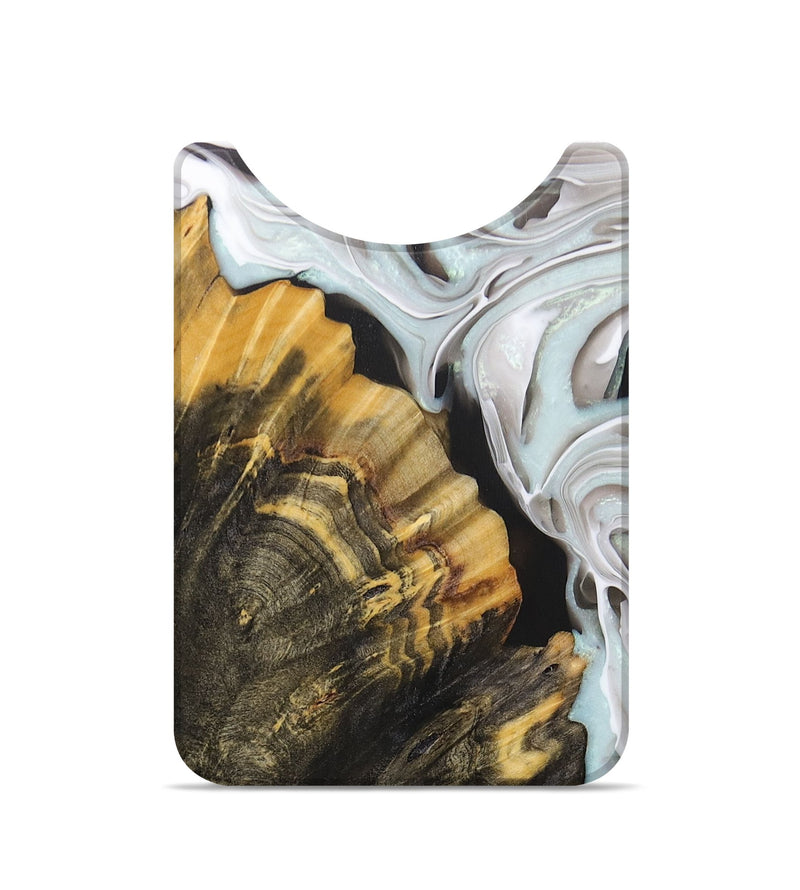 Live Edge Wood+Resin Wallet - Bernadette (Black & White, 679072)