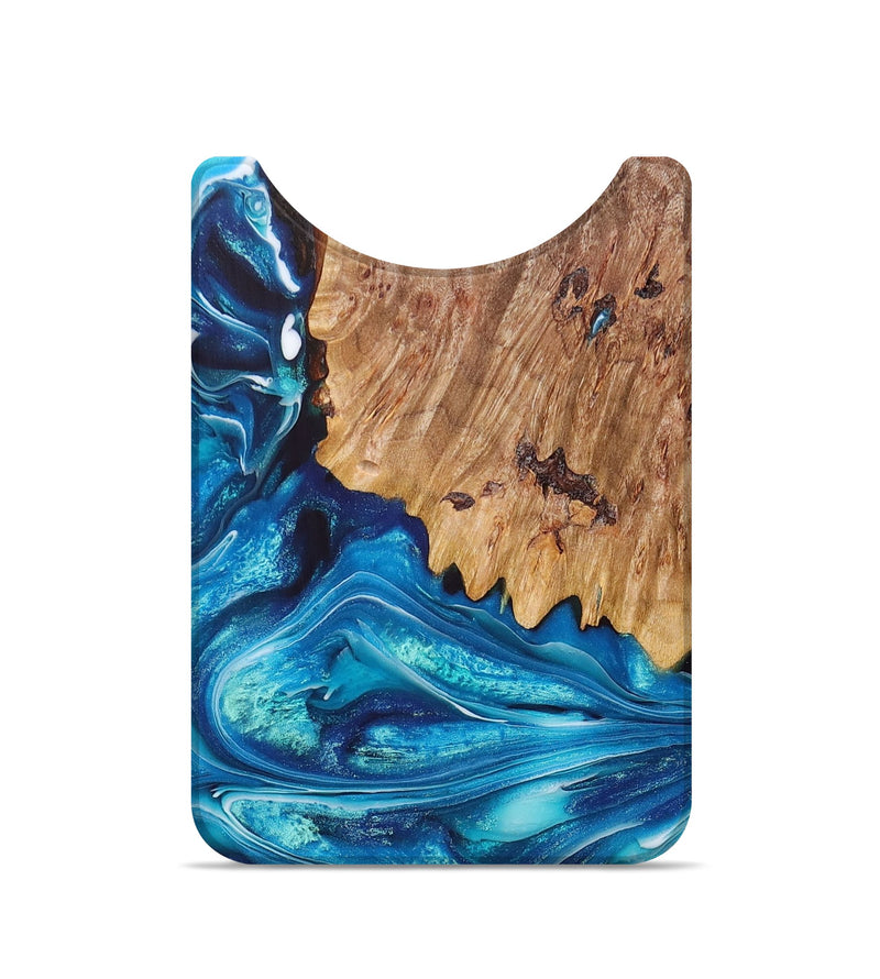 Live Edge Wood+Resin Wallet - Helen (Blue, 679077)