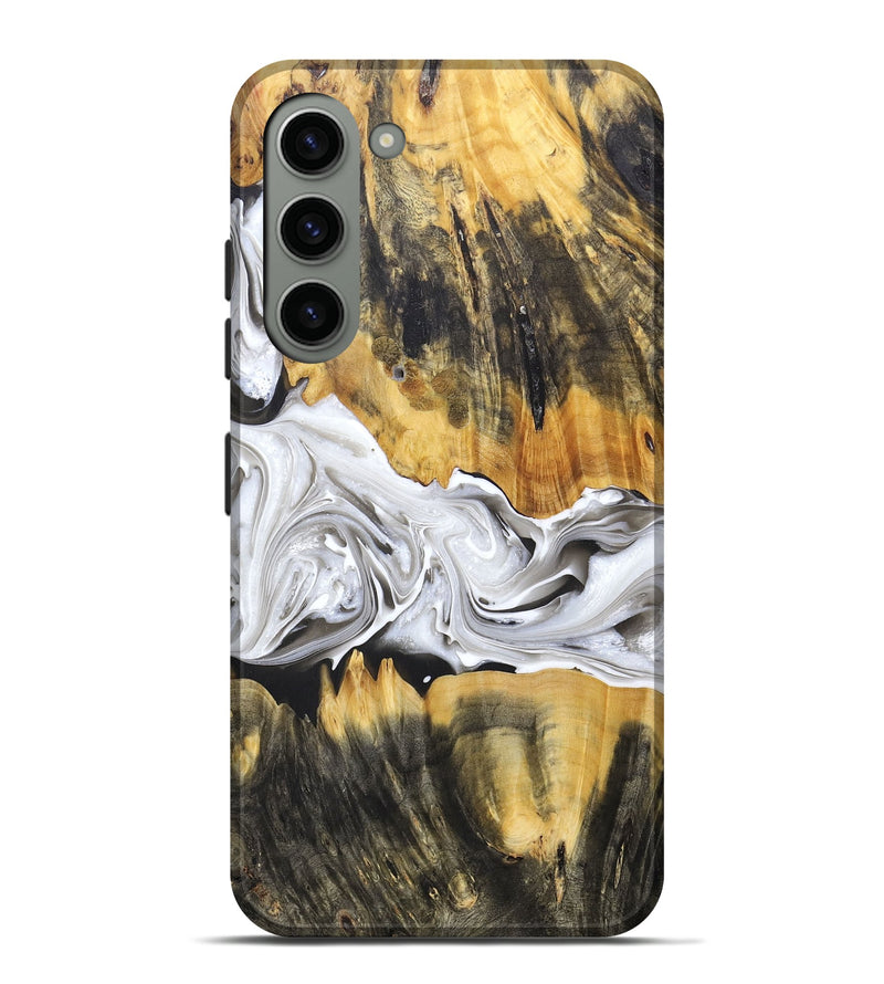 Galaxy S23 Plus Wood+Resin Live Edge Phone Case - Brielle (Black & White, 679101)