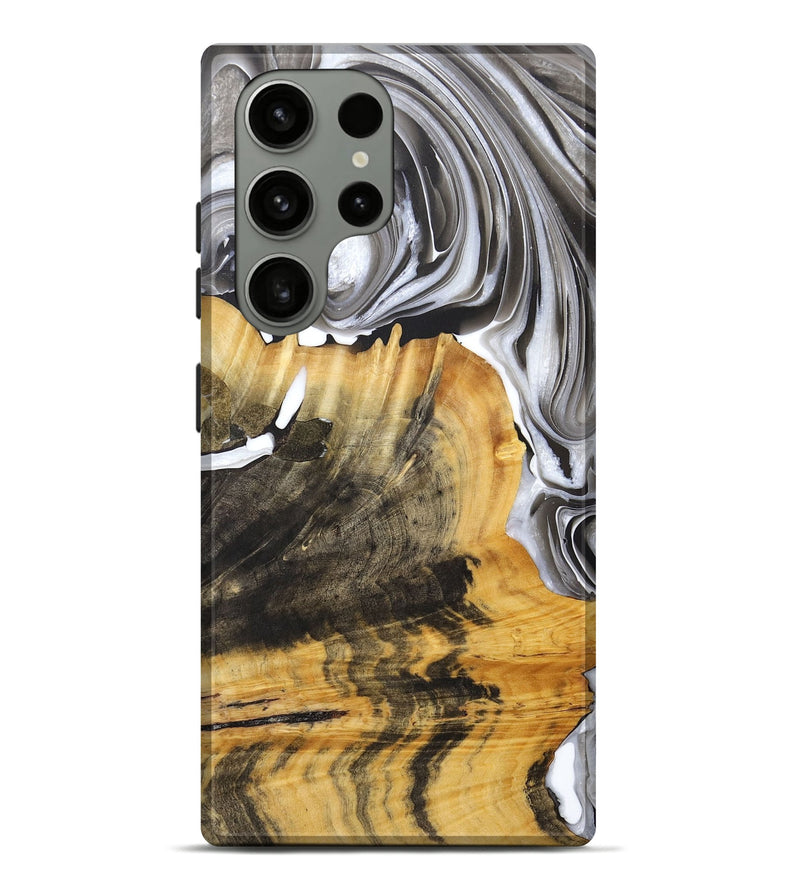Galaxy S23 Ultra Wood+Resin Live Edge Phone Case - Homer (Black & White, 679102)