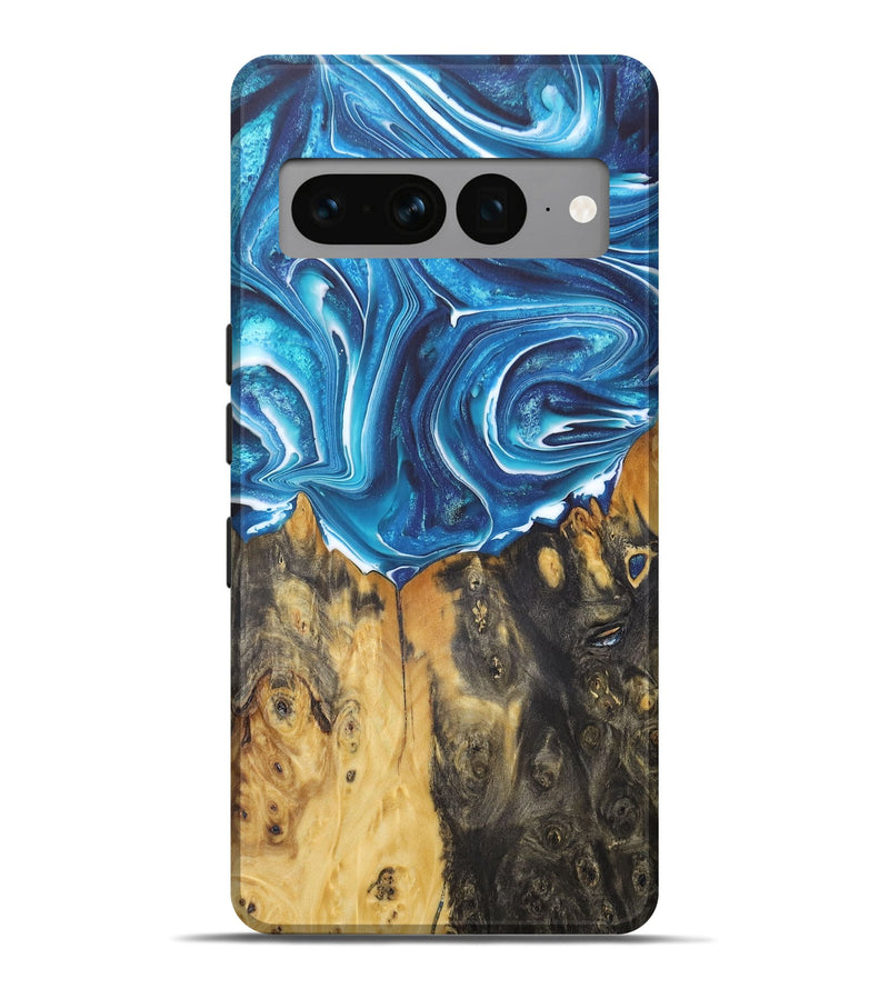 Pixel 7 Pro Wood+Resin Live Edge Phone Case - Kendrick (Blue, 679124)