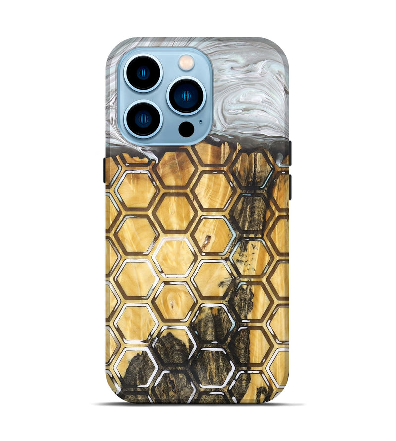 iPhone 14 Pro Wood+Resin Live Edge Phone Case - Dominique (Pattern, 679130)