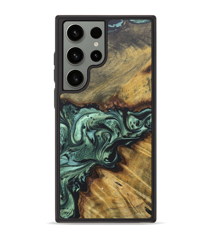Galaxy S23 Ultra Wood+Resin Phone Case - Nadine (Green, 679214)