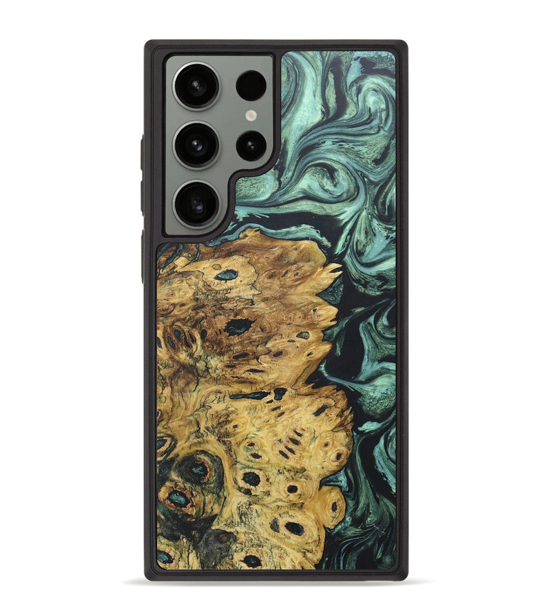 Galaxy S23 Ultra Wood+Resin Phone Case - Magnolia (Green, 679217)