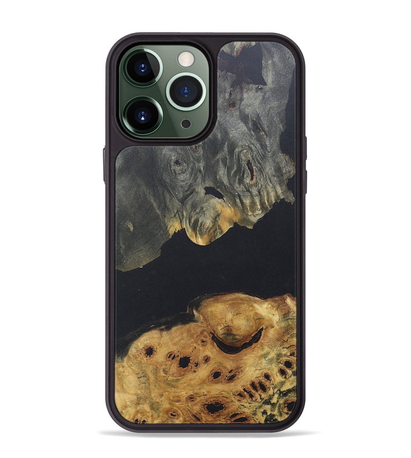 iPhone 13 Pro Max Wood+Resin Phone Case - Jenna (Pure Black, 679283)