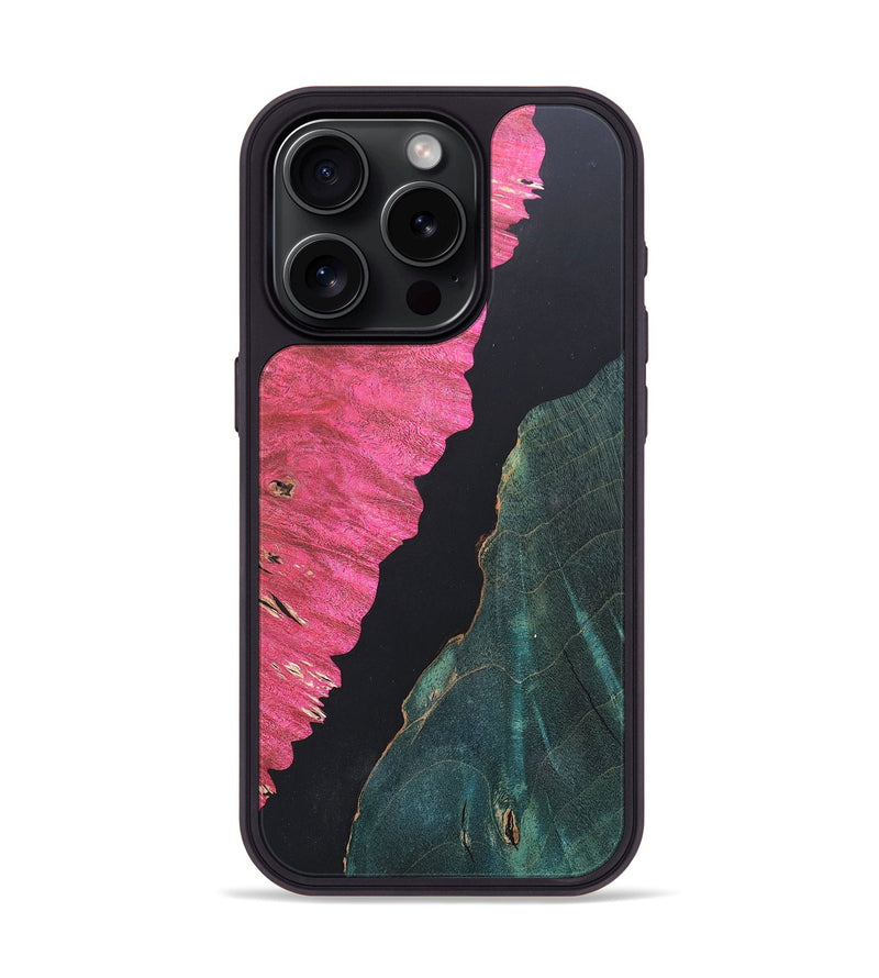 iPhone 15 Pro Wood+Resin Phone Case - Maurice (Pure Black, 679288)
