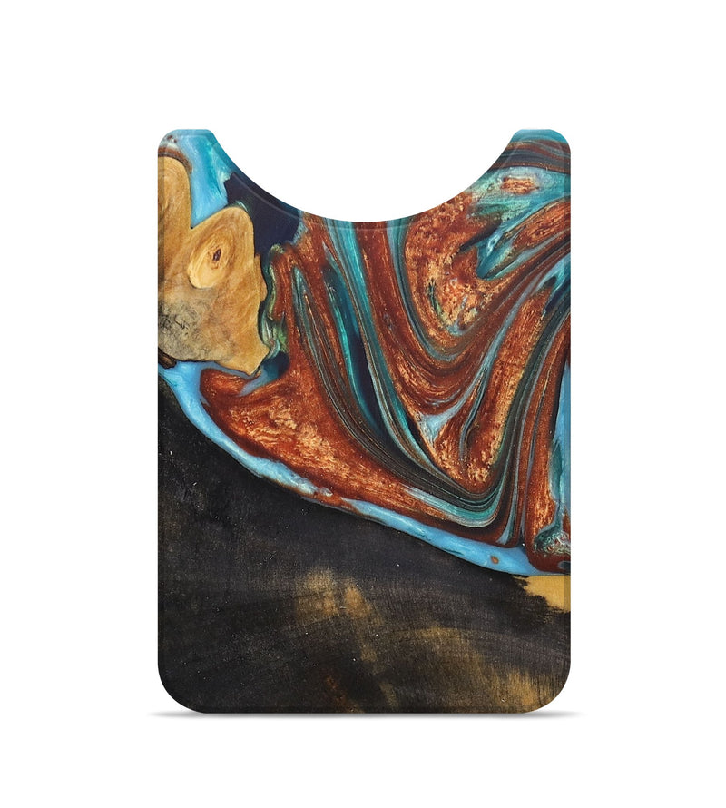 Live Edge Wood+Resin Wallet - Catalina (Teal & Gold, 679388)