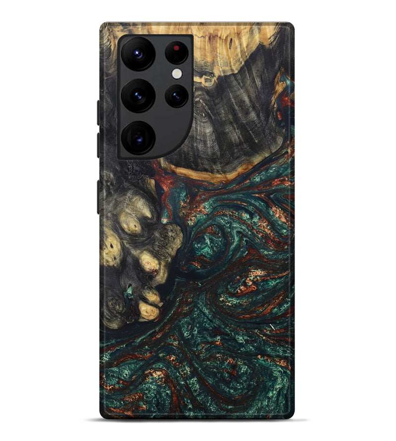 Galaxy S22 Ultra Wood+Resin Live Edge Phone Case - Shelley (Green, 679396)