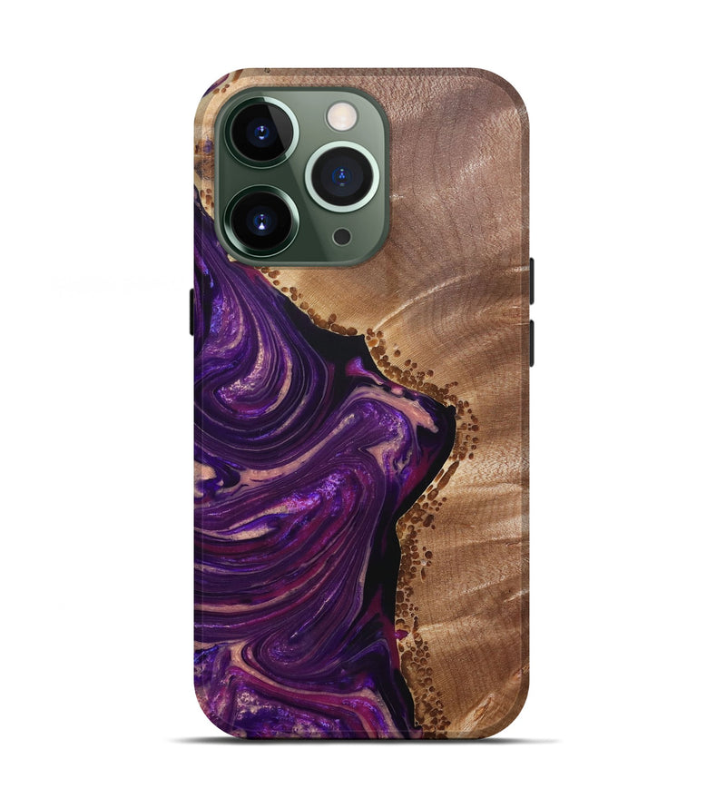 iPhone 13 Pro Wood+Resin Live Edge Phone Case - Cecil (Purple, 679399)