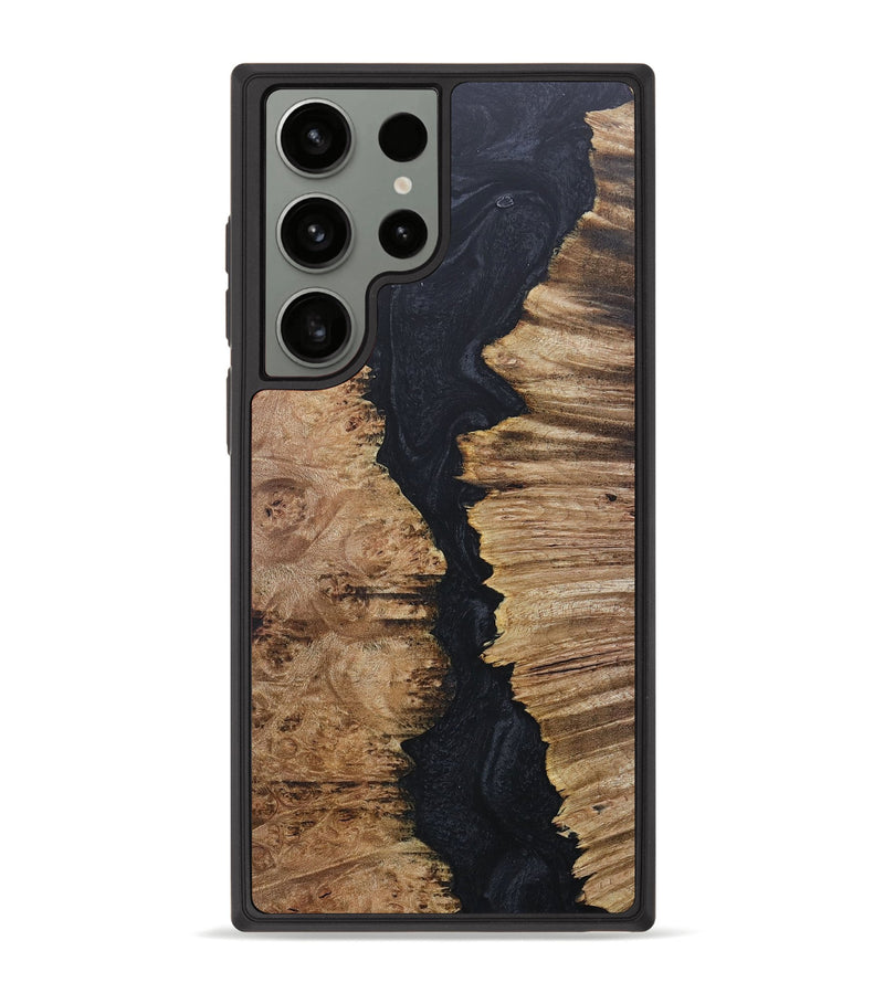 Galaxy S23 Ultra Wood+Resin Phone Case - Finley (Pure Black, 679459)
