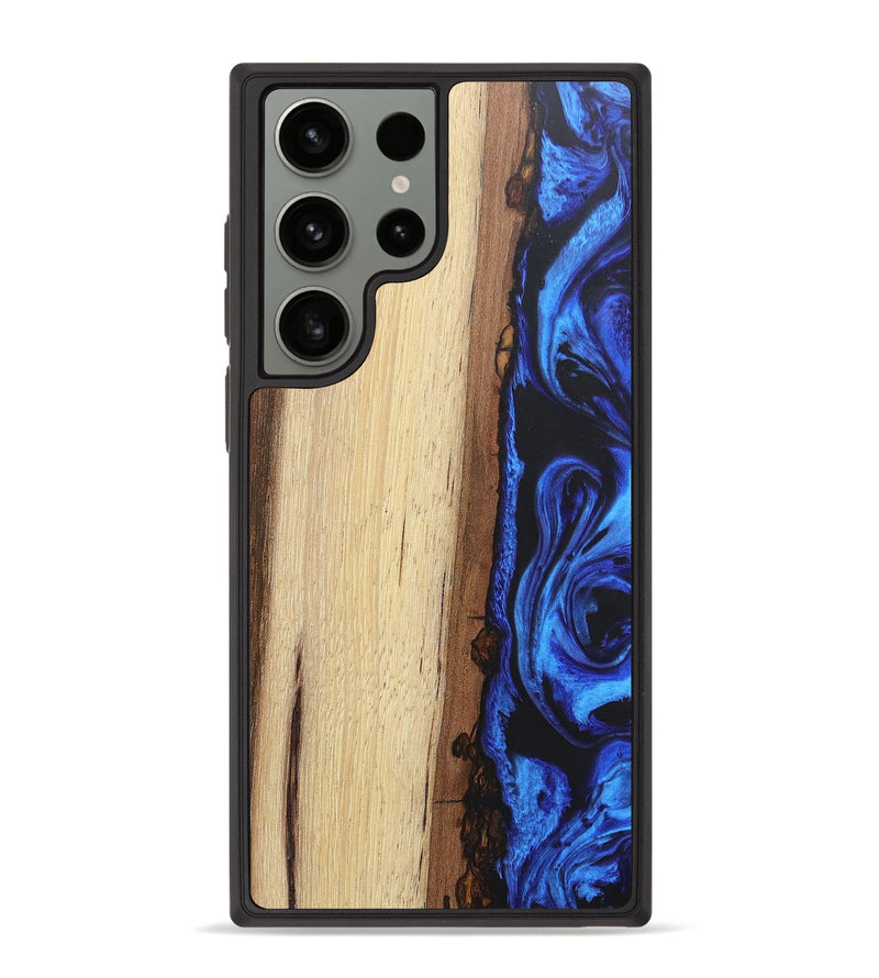 Galaxy S23 Ultra Wood+Resin Phone Case - Gianna (Blue, 679461)