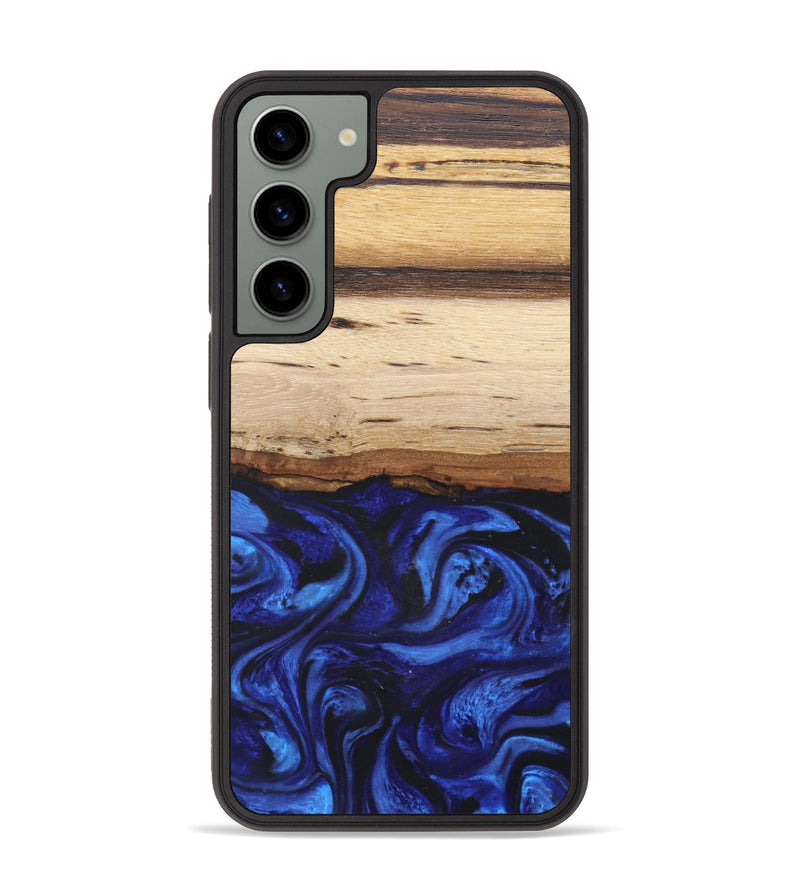 Galaxy S23 Plus Wood+Resin Phone Case - Winter (Blue, 679471)