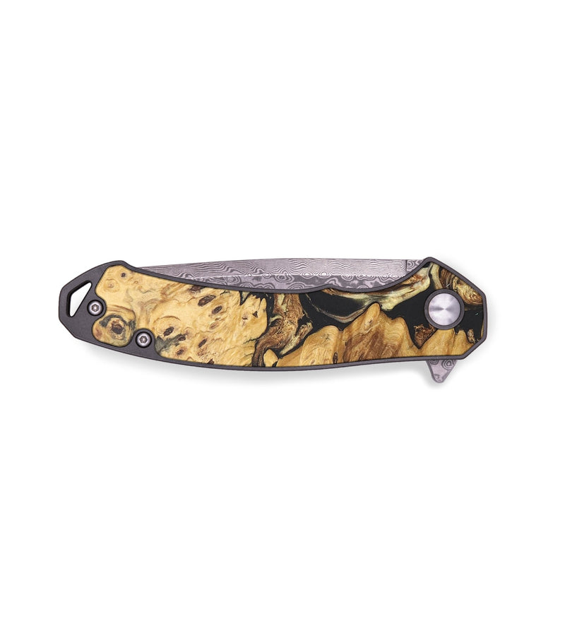 EDC Wood+Resin Pocket Knife - Amy (Black & White, 679528)
