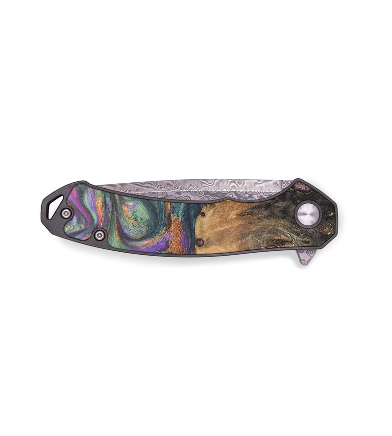 EDC Wood+Resin Pocket Knife - Marjorie (Green, 679535)
