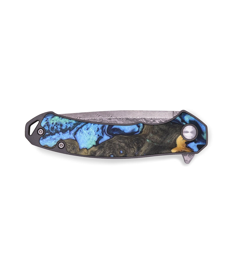 EDC Wood+Resin Pocket Knife - Alaia (Blue, 679541)