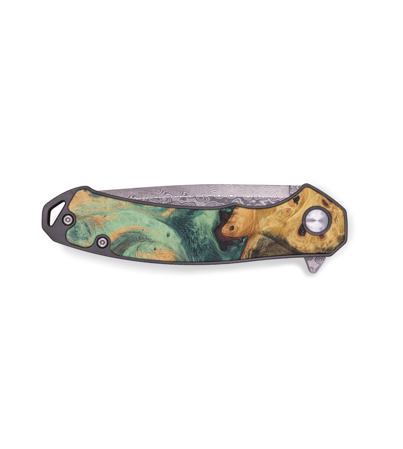 EDC Wood+Resin Pocket Knife - Kara (Green, 679556)