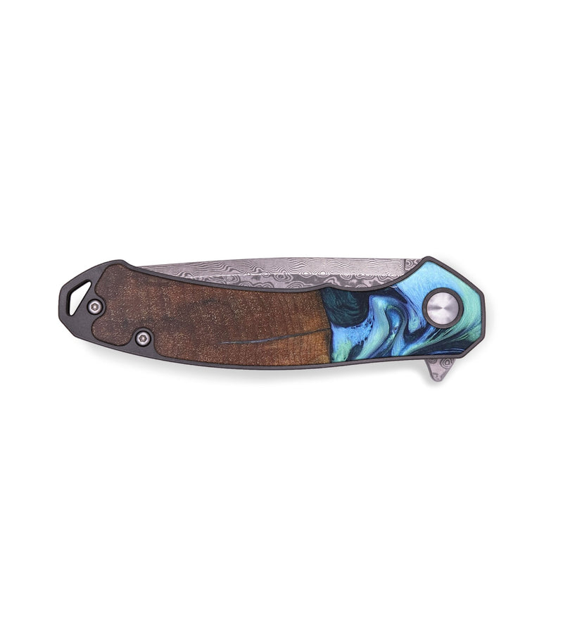 EDC Wood+Resin Pocket Knife - Mallory (Blue, 679568)