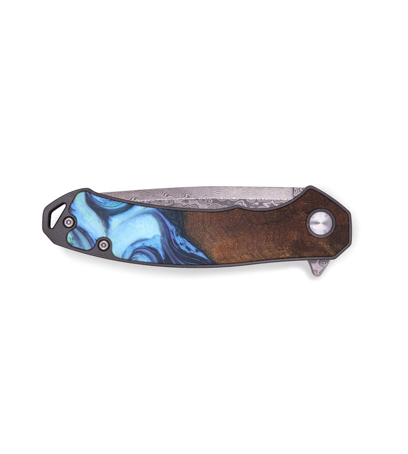 EDC Wood+Resin Pocket Knife - Juliana (Blue, 679569)