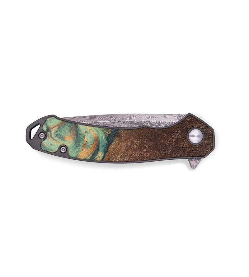 EDC Wood+Resin Pocket Knife - Roland (Green, 679570)