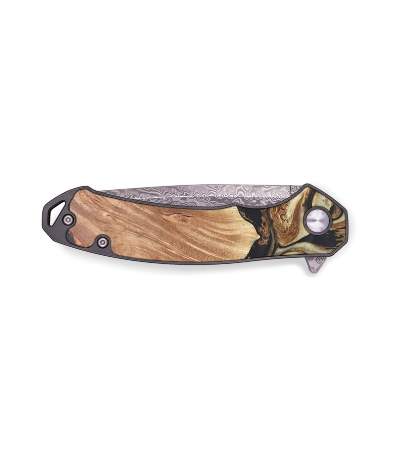 EDC Wood+Resin Pocket Knife - Evelyn (Black & White, 679576)