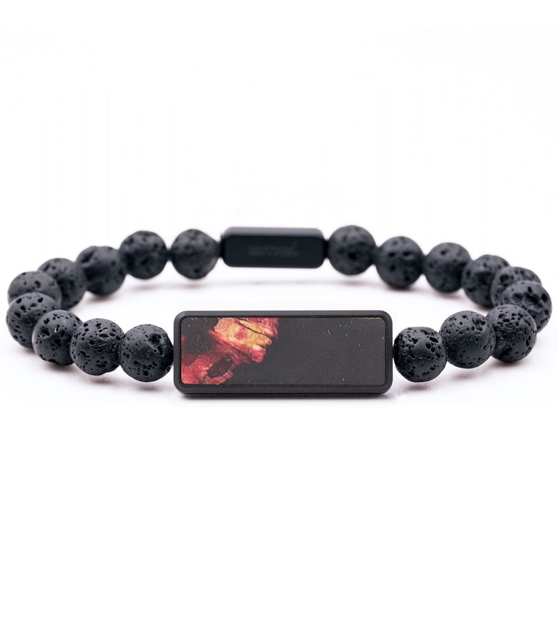 Lava Bead Wood+Resin Bracelet - Tracy (Pure Black, 679707)