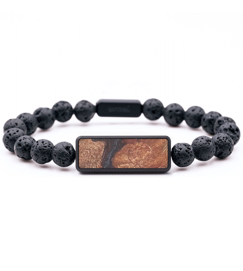 Lava Bead Wood+Resin Bracelet - Sharyn (Pure Black, 679710)