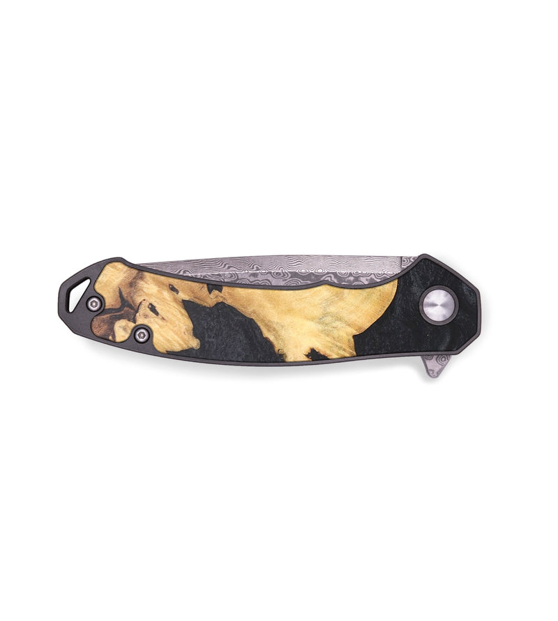 EDC Wood+Resin Pocket Knife - Jeri (Pure Black, 679716)