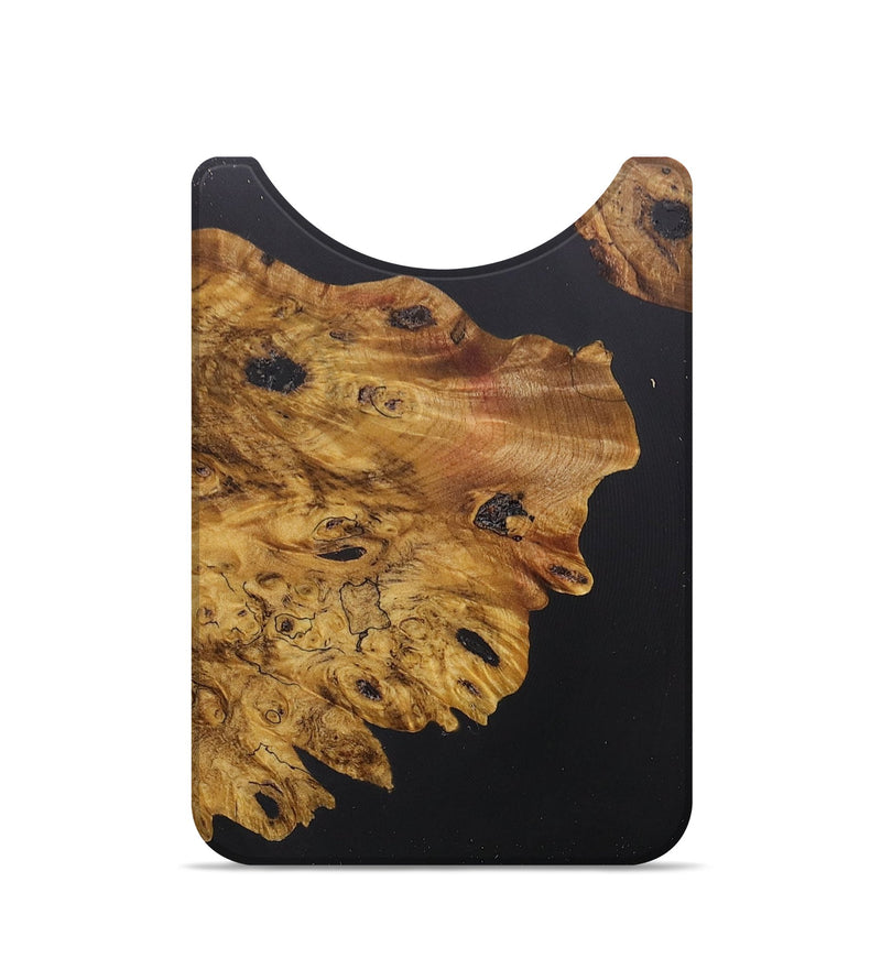 Live Edge Wood+Resin Wallet - Gladys (Pure Black, 679983)
