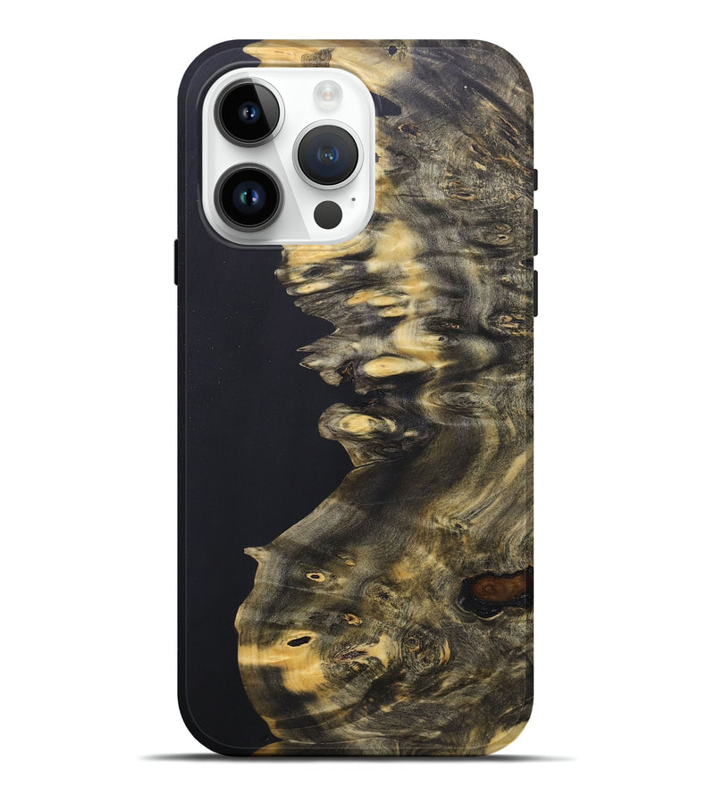 iPhone 15 Pro Max Wood+Resin Live Edge Phone Case - Zayn (Pure Black, 679987)