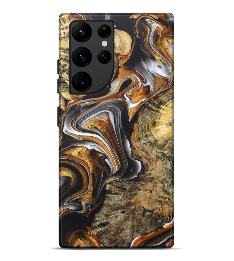 Galaxy S22 Ultra Wood+Resin Live Edge Phone Case - Jarrett (Black & White, 679991)