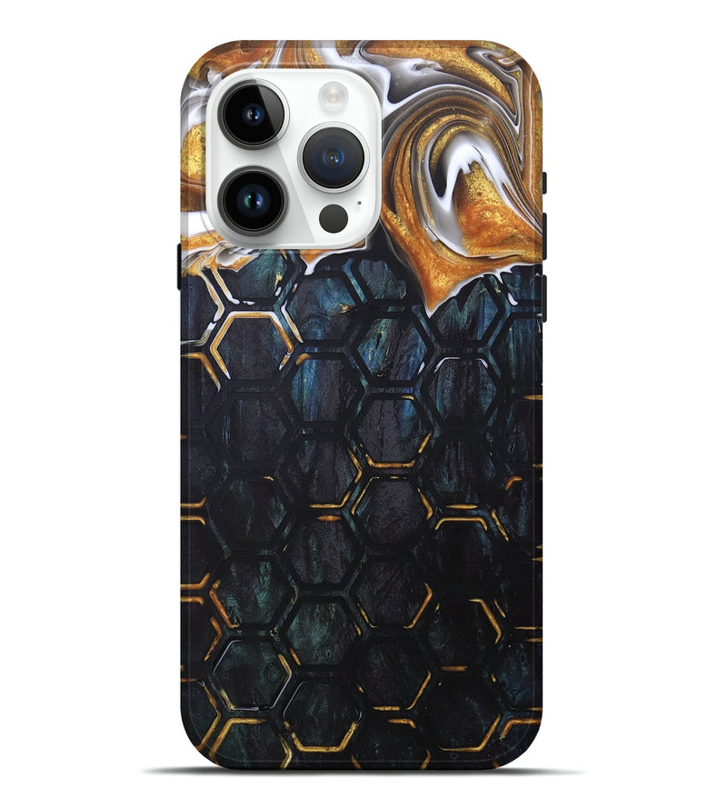 iPhone 15 Pro Max Wood+Resin Live Edge Phone Case - Ruby (Pattern, 679992)