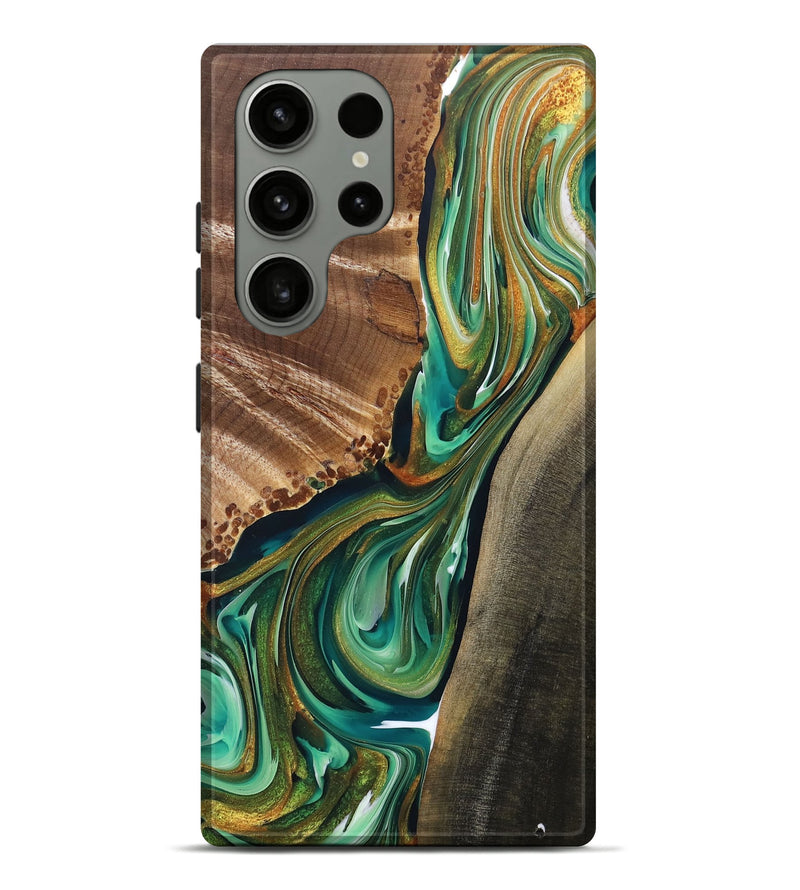 Galaxy S23 Ultra Wood+Resin Live Edge Phone Case - Arlo (Green, 680005)