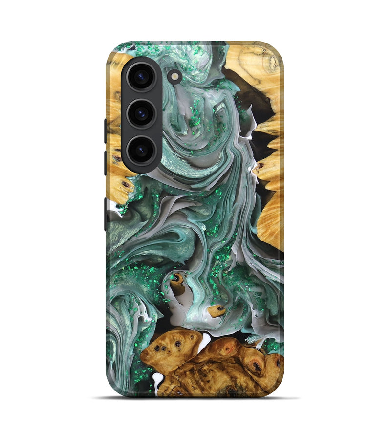 Galaxy S23 Wood+Resin Live Edge Phone Case - Timmy (Green, 680006)