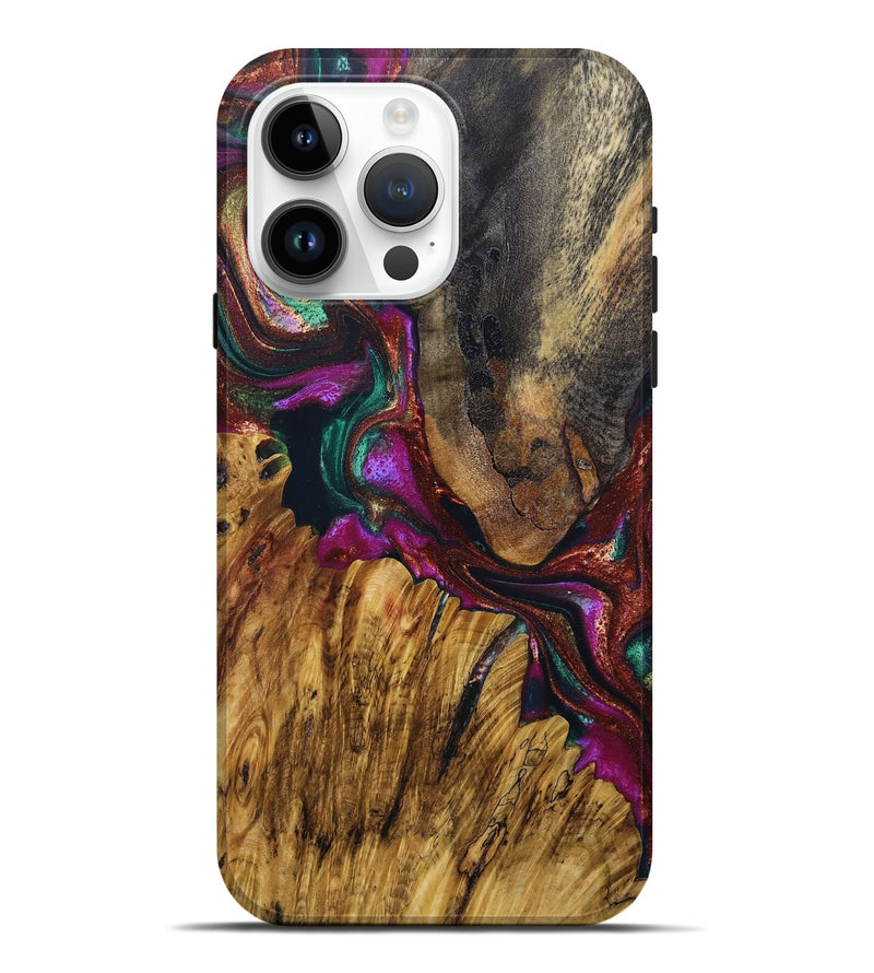 iPhone 15 Pro Max Wood+Resin Live Edge Phone Case - Salvatore (Purple, 680008)