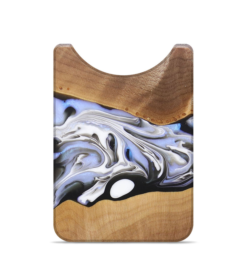 Live Edge Wood+Resin Wallet - Ericka (Black & White, 680125)