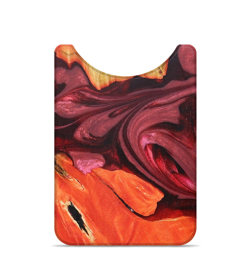 Live Edge Wood+Resin Wallet - Farrah (Red, 680133)