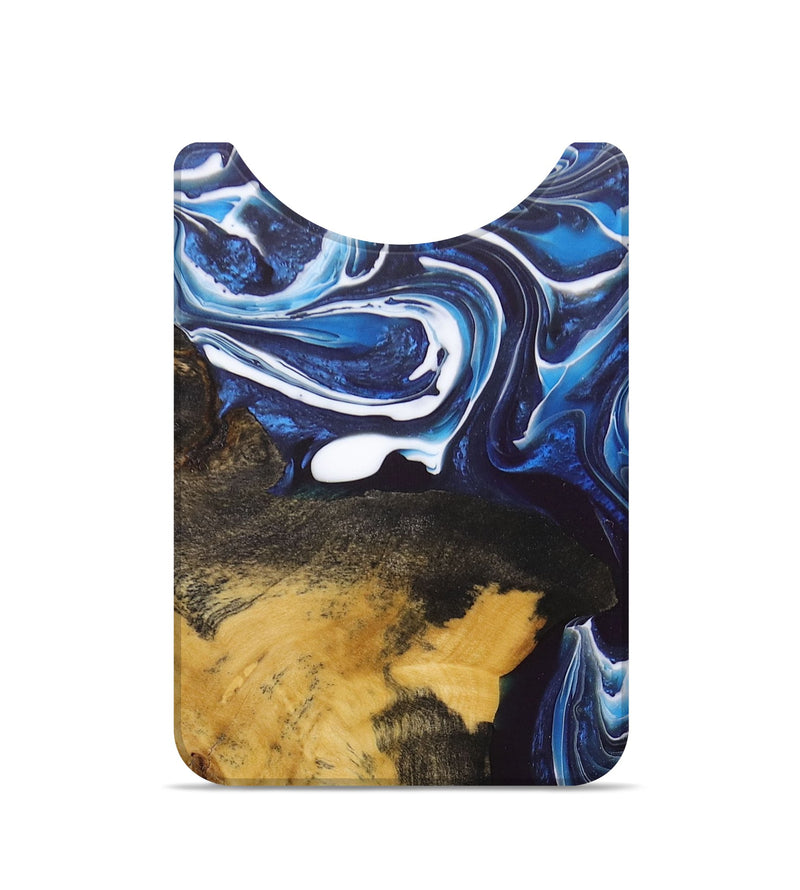Live Edge Wood+Resin Wallet - Carissa (Blue, 680137)