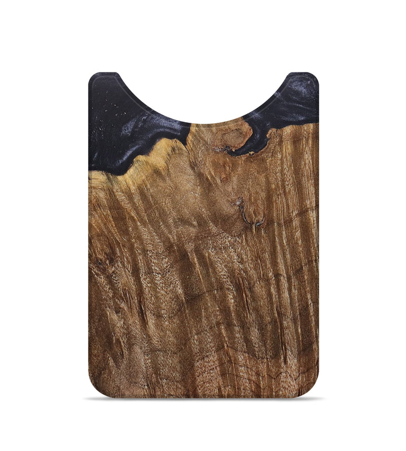 Live Edge Wood+Resin Wallet - Nia (Pure Black, 680139)