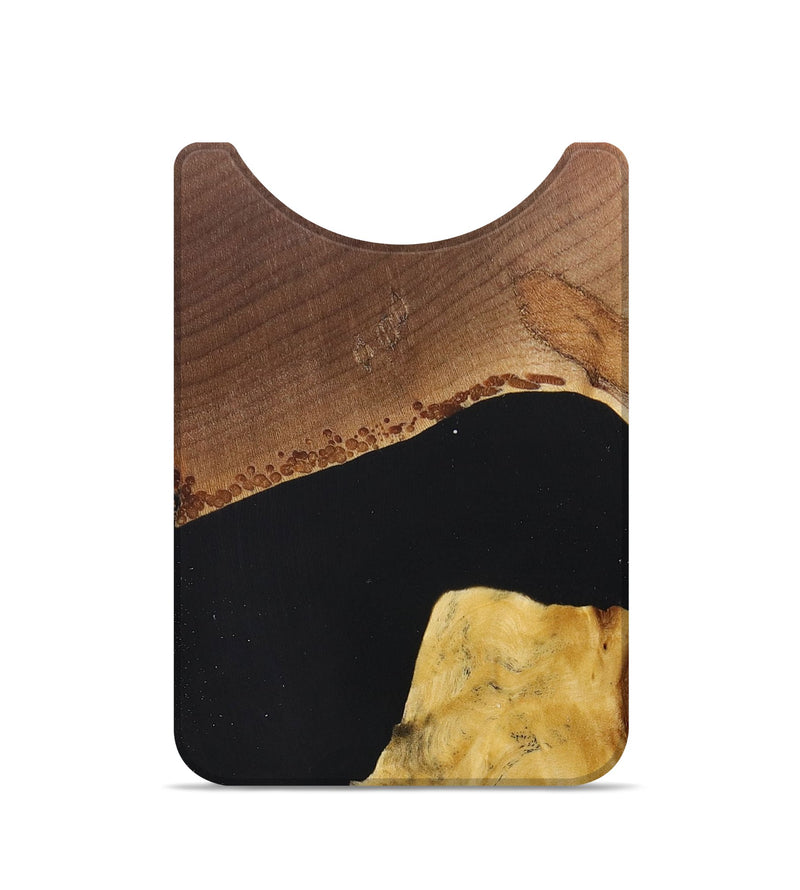 Live Edge Wood+Resin Wallet - Andrea (Pure Black, 680141)