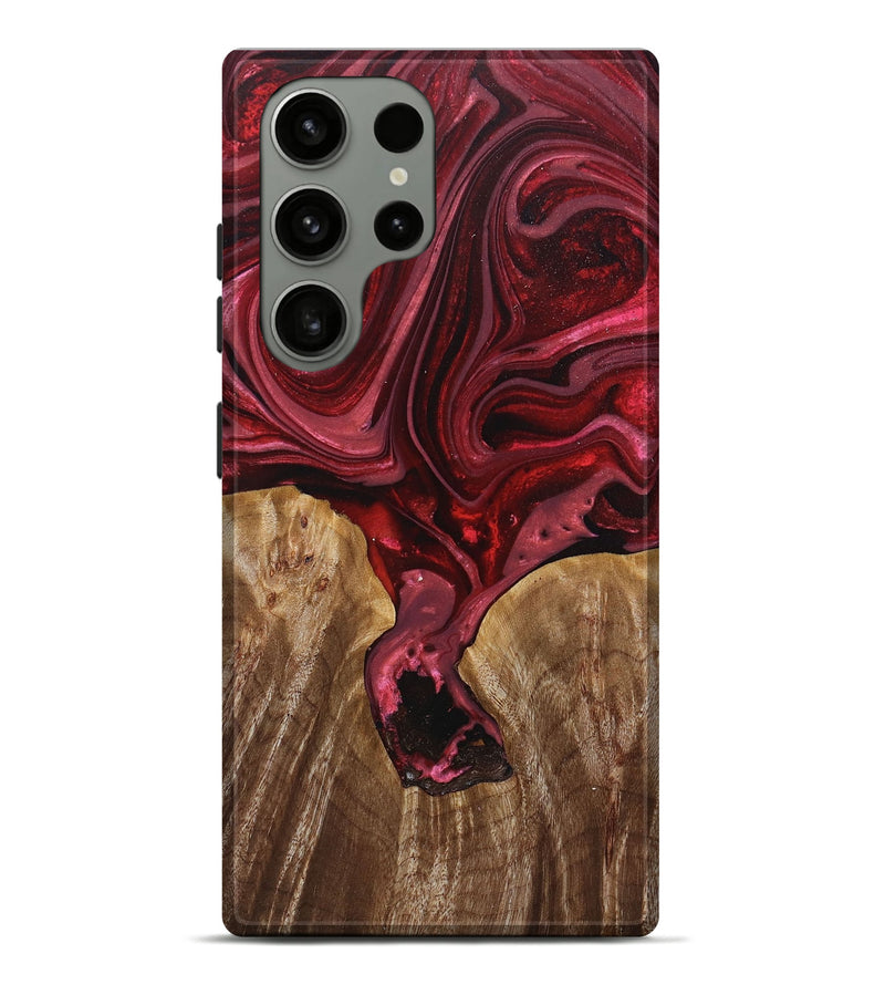 Galaxy S23 Ultra Wood+Resin Live Edge Phone Case - Velma (Red, 680158)