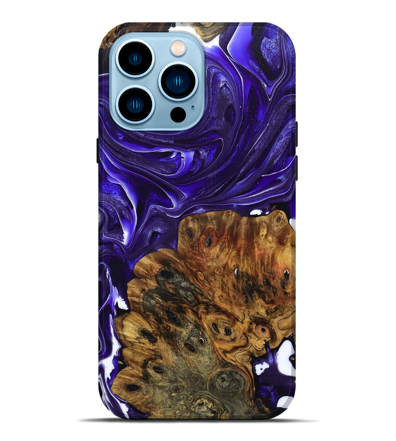 iPhone 14 Pro Max Wood+Resin Live Edge Phone Case - Virgil (Purple, 680162)