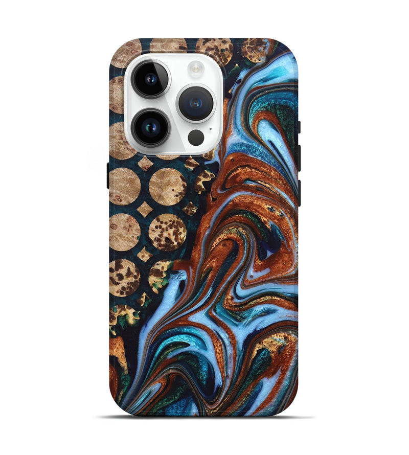 iPhone 15 Pro Wood+Resin Live Edge Phone Case - Kaitlin (Pattern, 680165)