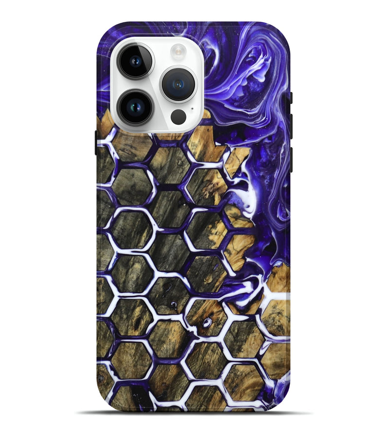 iPhone 15 Pro Max Wood+Resin Live Edge Phone Case - Lyla (Pattern, 680171)