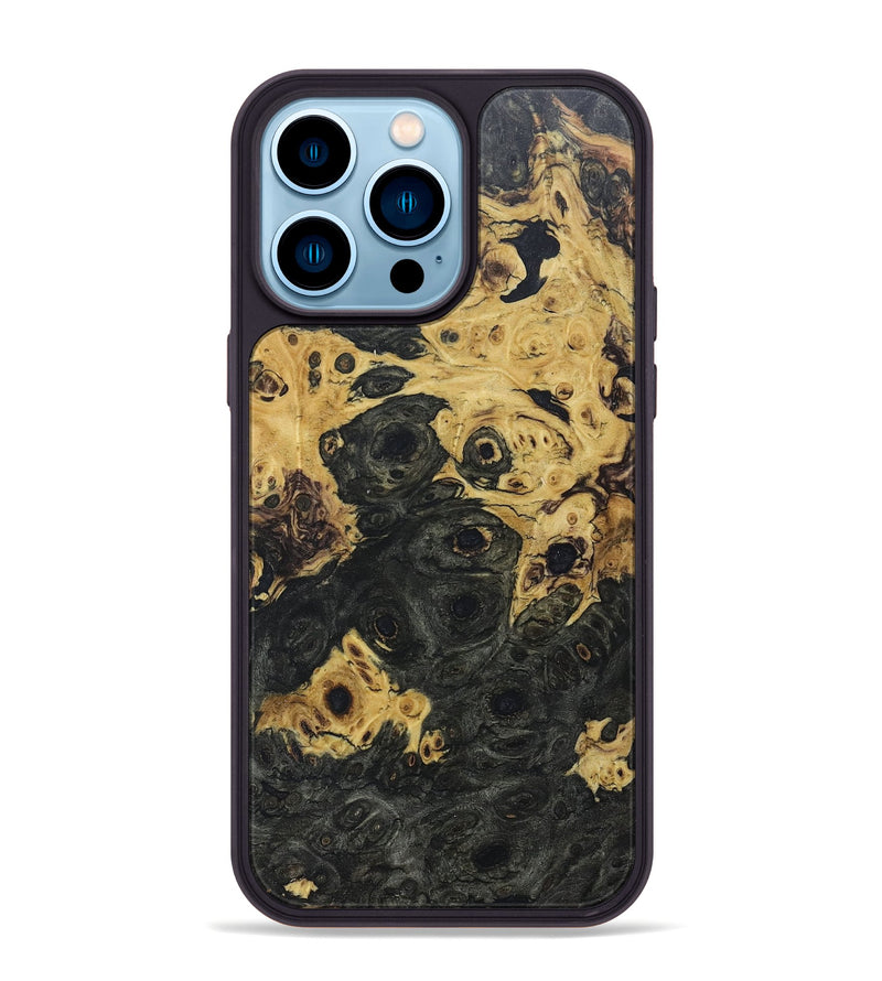 iPhone 14 Pro Max Wood+Resin Phone Case - Mandy (Wood Burl, 680250)