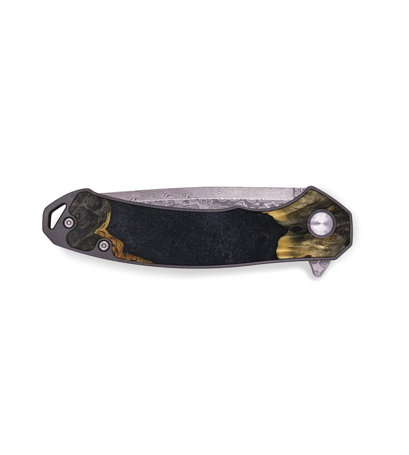 EDC Wood+Resin Pocket Knife - Peyton (Pure Black, 680321)