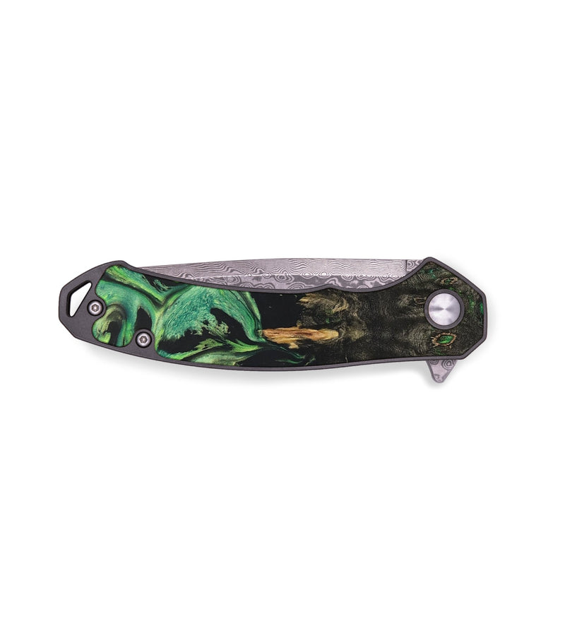 EDC Wood+Resin Pocket Knife - Elisabeth (Green, 680330)