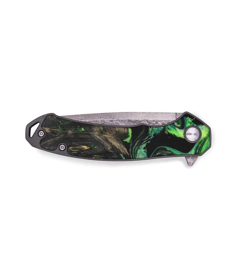 EDC Wood+Resin Pocket Knife - Madisyn (Green, 680331)