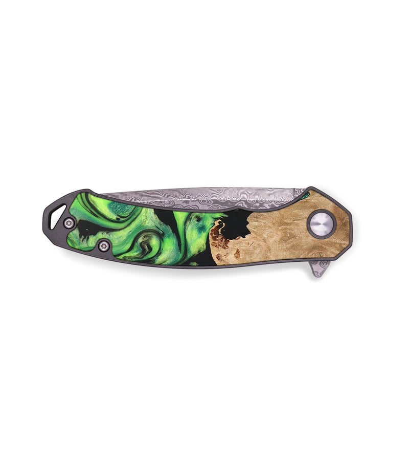 EDC Wood+Resin Pocket Knife - Maeve (Green, 680333)