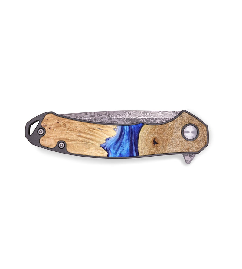 EDC Wood+Resin Pocket Knife - Matt (Blue, 680336)