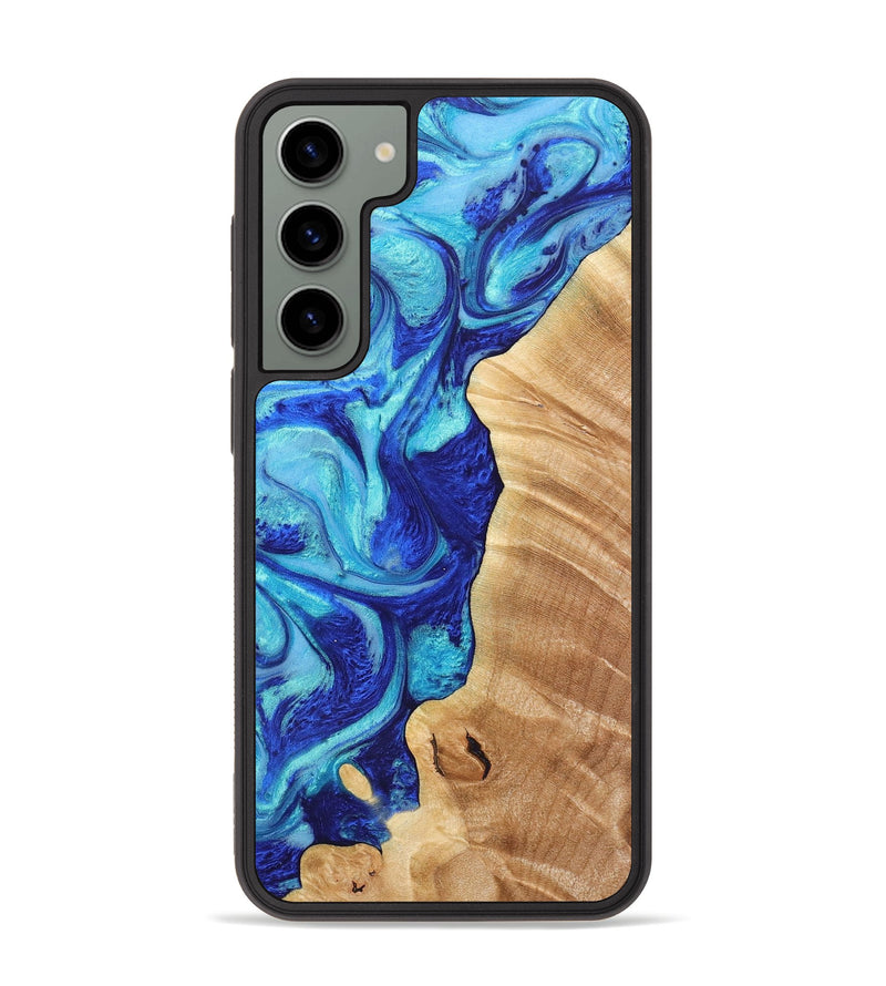 Galaxy S23 Plus Wood+Resin Phone Case - Naomi (Blue, 680419)